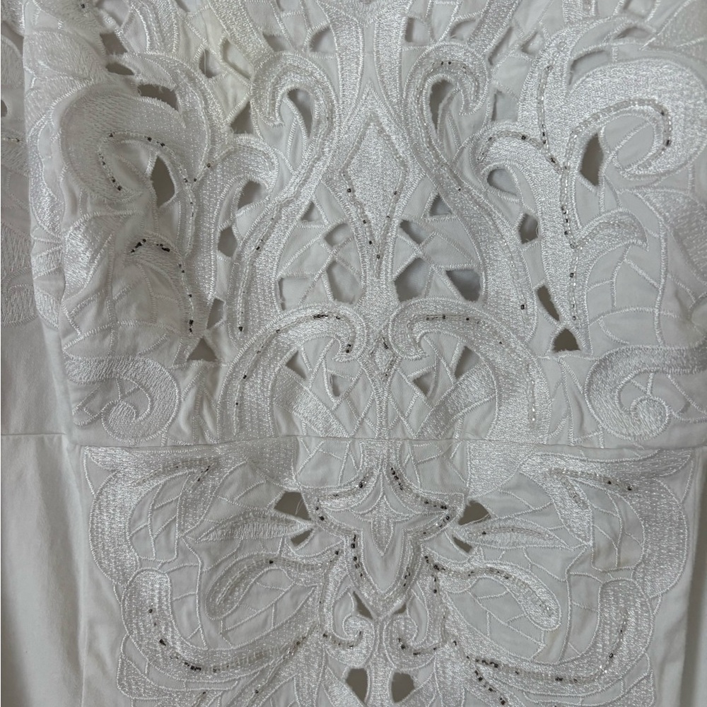 White House black market eyelet Strapless Dress